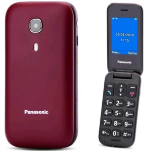 Panasonic kx-tu400exr 2.4 easy phone clamshell tasto sos fotocamera bluetooth italia red