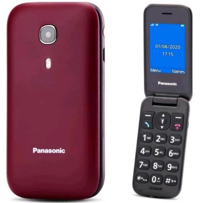 Panasonic kx-tu400exr 2.4 easy phone clamshell tasto sos fotocamera bluetooth italia red