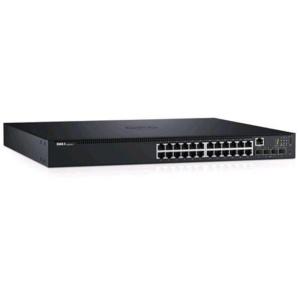 Dell 210-aevy switch 24 porte lan uplink rj-45 10/100/1000 mbps 4 porte uplink 10gb 24 porte poe 512 vlan supportate colore nero