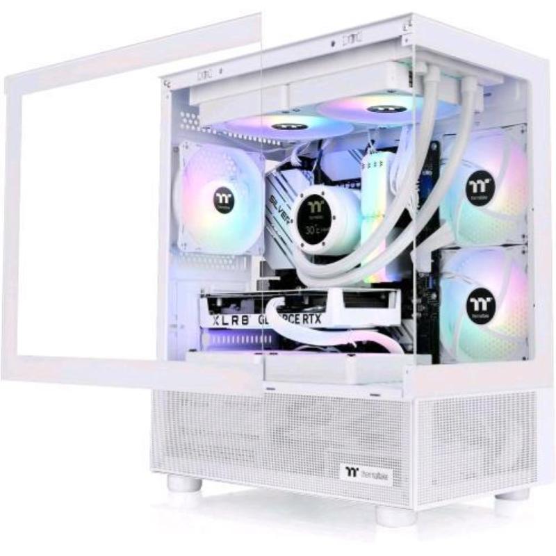 Thermaltake view 170 tg argb micro chassis pannello frontale e laterale in vetro temperato snow white