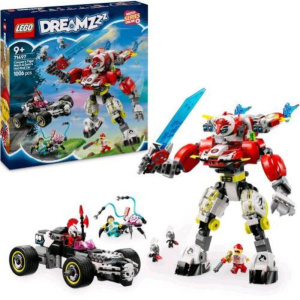 Lego dreamzzz mech tigre di cooper e bolide di zero veicoli trasformabili con 3 minifigure