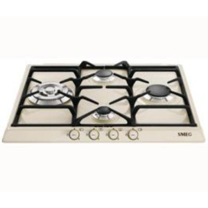 Smeg piano cottura incasso gas 4 zone 60cm panna sr764po