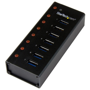Startech.com hub usb 3.0 a 7 porte con case metallico – perno e concentratore usb 3.0 desktop/montabile a parete
