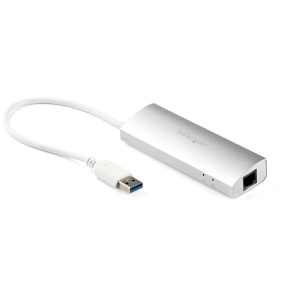 Startech st3300g3ua hub 3x usb 3.0 1xrj-45 interfaccia usb 3.0 colore silver/bianco