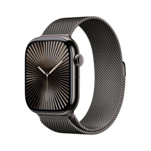Apple watch series 10 gps + cellular 4g 46mm cassa in titanio ardesia cinturino sport loop milanese ardesia – s/m