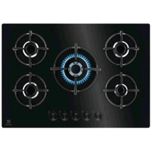 Electrolux serie 600 egg75372k piano cottura a gas 5 fuochi 75 cm vetro nero