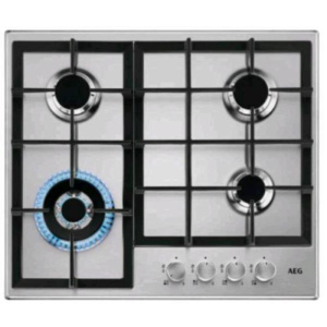 Aeg hgb64400sm piano cottura a gas 4 fuochi acciaio inox