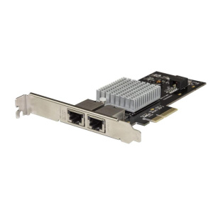 Startech.com scheda di rete ethernet pcie a 2 porte 10gb – adattatore di rete pci express 10gbase-t/nbase-t con chip
