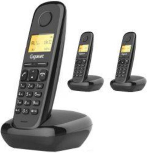Gigaset a170 trio cordless dect + 2 aggiuntivi colore nero