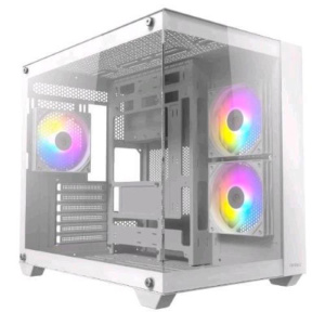 Antec cx800 argb white midi-tower atx , micro-atx, mini-itx pannello frontale e laterale in vetro temperato 3 ventole argb 120mm bianco