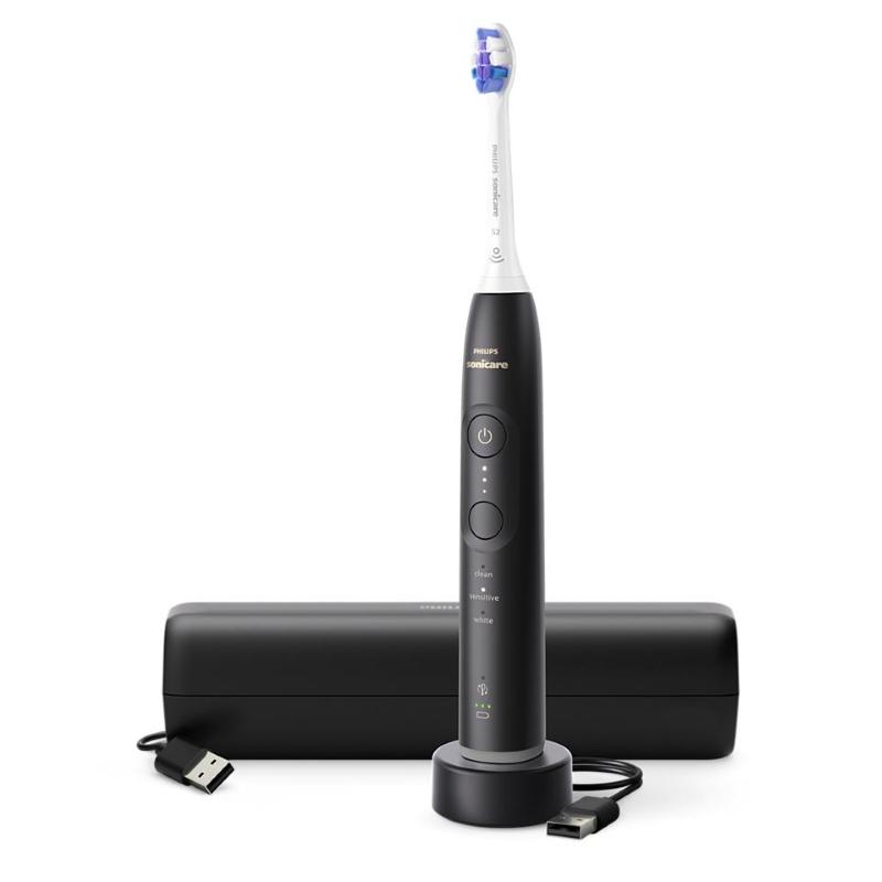 Philips hx7411/02 spazzolino da denti elettrico ricaricabile tecnologia sonicare 6500 3 livelli di intensita` con custodia nero