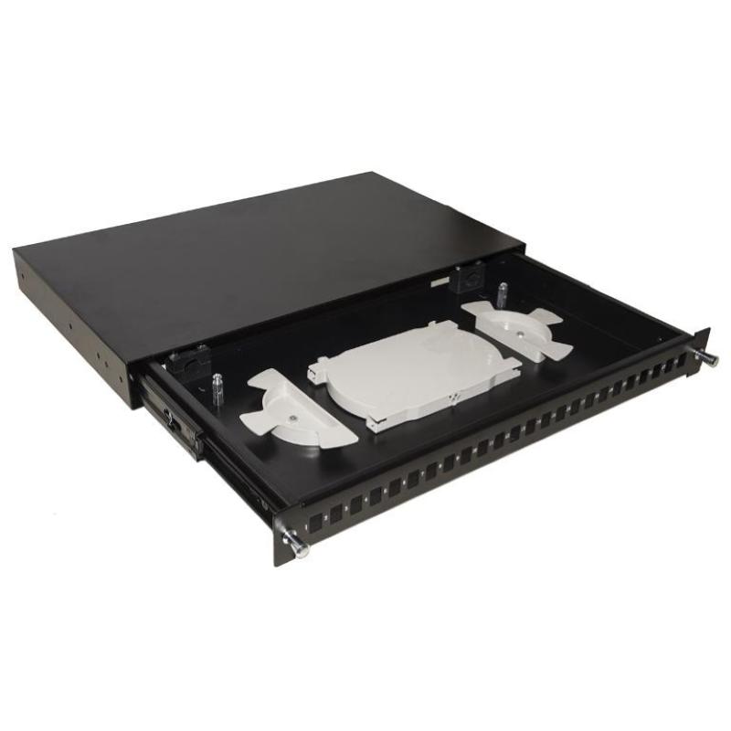 Link cassetto fibra ottica 24 porte per adattatori lc duplex 1 unita` per installazione 19 nero