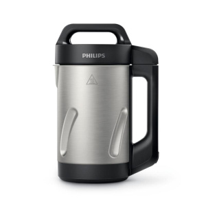 Philips hr2203/80 frullatore riscaldante 1000w capacita` 1.2 lt 5 programmi nero acciaio