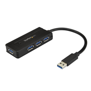 Startech.com hub usb 3.0 a 4 porte – mini hub usb con porta di ricarica – include adattatore di alimentazione