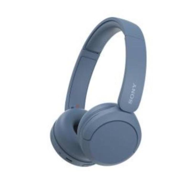 Sony cuffie bluetooth wireless wh-ch520 - durata della batteria fino a 50 ore con ricarica rapida, stile on-ear - blu