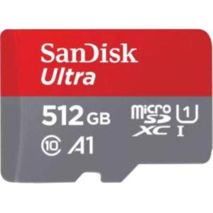 Sandisk ultra microsdxc 512gb a1 / uhs class 1 / class10 150mb/s adattatore da microsdxc a sd in dotazione