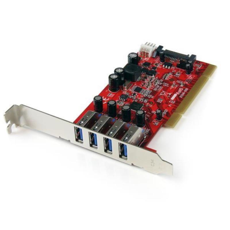 Startech.com scheda pci con 4 porte usb 3.0 (5gbps) superspeed con alimentazione sata/sp4