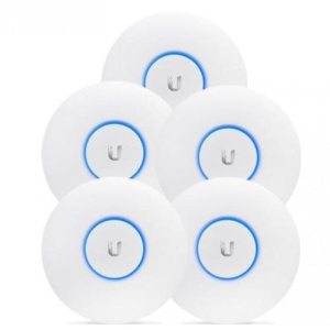 Wireless access point ubiquiti unifi uap-ac-pro-5 dualband 2.4ghz/450m 5ghz/1300m 802.11/b/g/n 5 pack (poe injector non incl.)