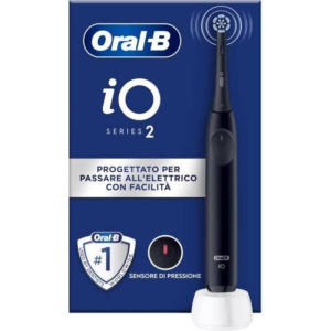 Oral-b io 2 spazzolino elettrico nero con micro-vibrazioni e testina rotonda