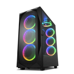 Sharkoon cabinet atx sharkoon 8slot 50,1×23,8x55cm 4×3,5` 5×2,5` 2xusb3.0 4xvent-rgb-120mm 3xvent-rgb-140mm finestra laterale