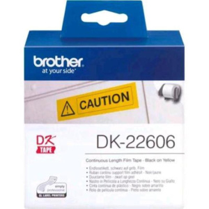 Brother dk22606 nastro stampanti a trasferimento termico 62mmx15.24mt colore giallo stampa nero