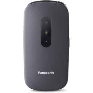 Panasonic kx-tu446 easy phone clamshell 2.4 tasti grandi ampio display tasto sos compatibile con apparecchi acustici grey