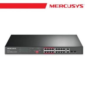 Switch 18p di cui 16p 10/100mbps 2p gigabit rack. mercusys ms118cp con 16p poe+ – – alim.poe 190w