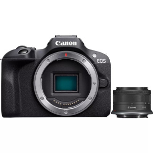 Fotocamera mirrorless canon eos r100 black + obiettivo rf-s 18-45mm is stm