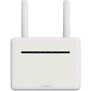 Strong router 4g+ lte 4 x lan 1200 mbps wifi 6 2 adattatori per schede sim 2 antenne bianco