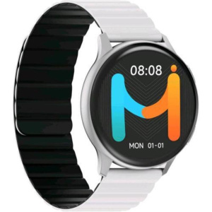 Imiki holo pro kw66 smartwatch unisex display amoled 1,43 connettivita` bluetooth, cinturino magnetico, misura ossigeno nel sangue e frequenza cardiaca, android e ios – silver