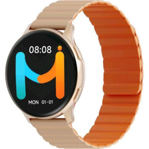 Imiki holo pro kw66 smartwatch unisex display amoled 1,43 connettivita` bluetooth, cinturino magnetico, misura ossigeno nel sangue e frequenza cardiaca, android e ios gold