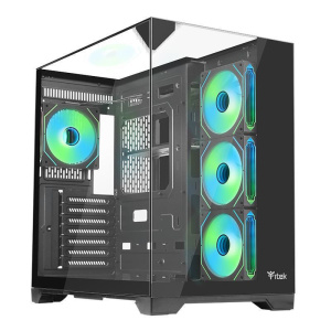 Case gaming dark cave pano – no alimentatore – argb fan – nero (itgcadcpab)
