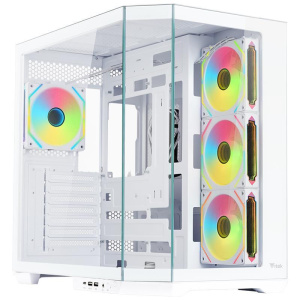Case gaming dark cave aku – no alimentatore – argb fan – bianco (itgcadcakw)
