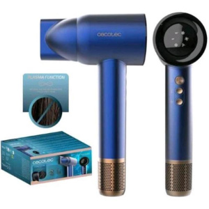 Cecotec asciugacapelli ionicare rockstar nano ion tech con plasma 11.000 giri al minuto schermo controllo intelligente del calori 2400w blue