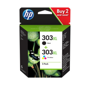Hp confezione da 2 cartucce di inchiostro nero/in tricromia originali ad alta capacità 303xl