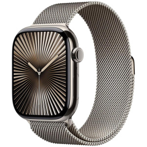 Apple watch series 10 gps + cellular 46mm natural titanium case with natural milanese loop – s/m