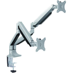 Value braccio doppio monitor, desk clamp, 4 giunti, altezze aggiustabili separatamente