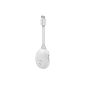Strong dongle per google tv 4k uhd wifi 6 ethernet port remote control bianco