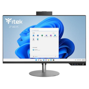 Itek pc aio barebone 27 fhd, h610, 2xddr4, m.2, 2x ssd/hdd 2.5, wifi, bt, pop-up cam, spkr, type-c