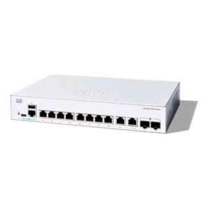 Cisco catalyst 1200-8t-e-2g swtich gestito l3 – 8 x 10/100/1000 + 2 x combo gigabit sfp/rj-45 desktop montabile su rack bianco
