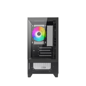 Nuwo case micro-atx clash ck100 nero, 3fan argb front e side glass