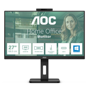 Aoc monitor 27 led ips qhd 16:9 4ms 350 cdm, webcam, pivot, dp/2hdmi, multimediale