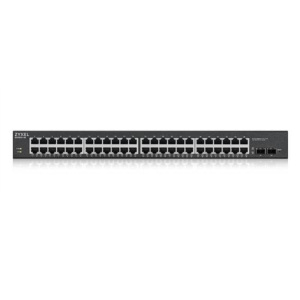 Zyxel switch web managed 48x gb (24x poe erog.fino 170w), 2x sfp gb, rack