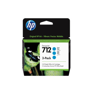 Hp confezione da 3 cartucce di inchiostro ciano originale designjet 712 da 29 ml