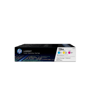 Hp confezione da 3 cartucce originali di toner ciano/magenta/giallo laserjet 126a