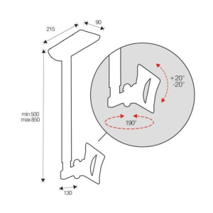 Itb solutions staffa da soffitto 32 vesa 100×100 max 20kg