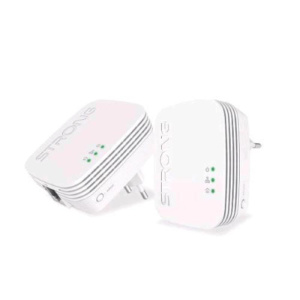 Strong powerline 1000 duo mini kit di 1 adattatore powerline 600 mini + 1 adattatore powerline wi-fi 600 mini fino a 1000 mbit/s