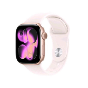 Apple watch series 11 gps 42mm cassa alluminio oro rosa con band rosa fard – s/m