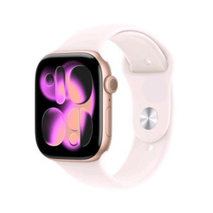 Apple watch series 11 gps 46mm cassa alluminio oro rosa con band rosa fard – s/m