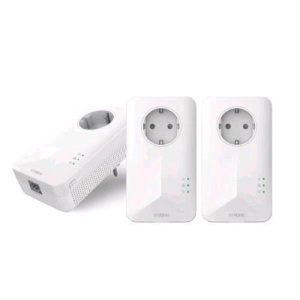 Strong powerline 1000 v2 trio kit 3 powerline 1000 mbit/s rete elettrica con presa di corrente supplementare filtro antirumore bianco